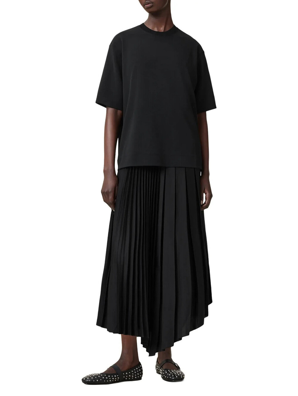 NEW, Allsaints Jax Short Sleeve Top & Pleated Sleeveless Dress Sz S #MD2222 - Picture 2 of 12